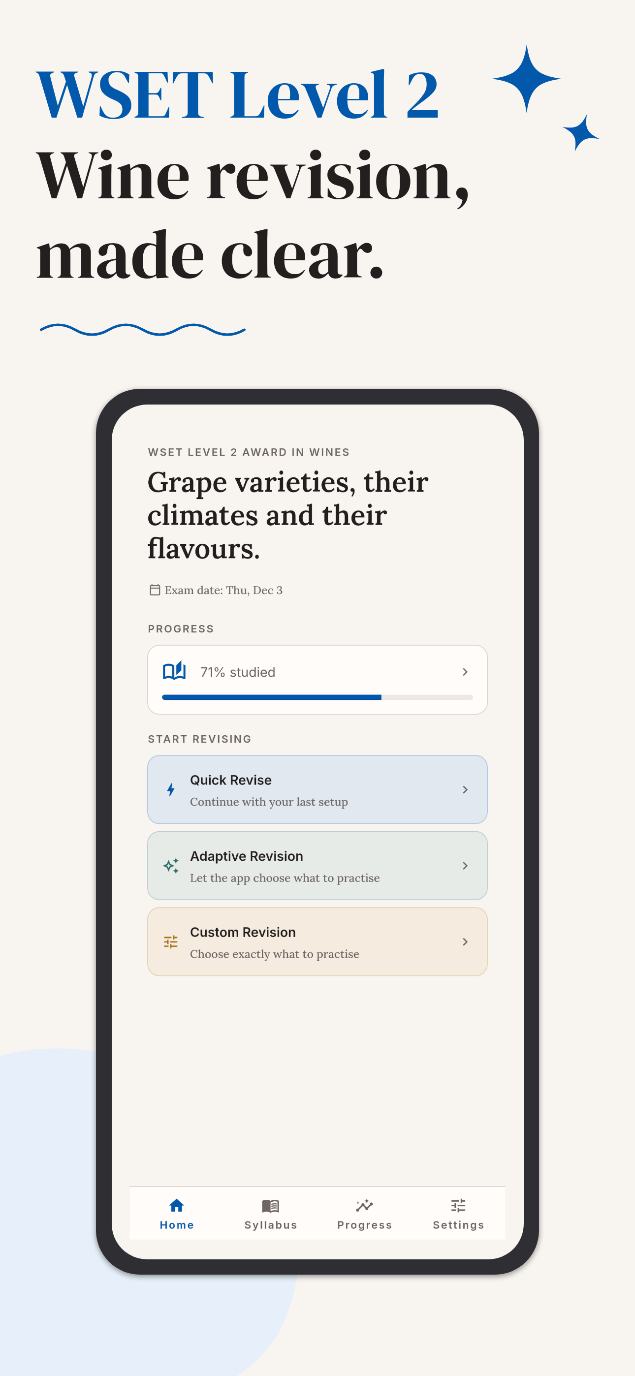 Screenshot of WSET Level 2 Wines